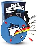 Einziehspirale 30m - Kabeleinziehhilfe, Einziehspirale mit Einziehfeder, Einziehhilfe für Leerrohre, Kabeleinzugshilfe für Leerrohr, Zugdraht, Kabelzieher für Kabel & Elektroinstallationen