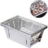 Holzkohlegrill Tragbarer Grill Holzkohle Grill Grillkamin Heavy Duty Faltbare Barbecue Smoker Grill Barbecue Schreibtisch Perfekt for Camping Picknick Im Freien Garten-Party