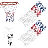 2 Stück Basketballnetz - Starich Profi Basketballnetz, Basketball Ersatz Netz Basketballnet Dauerhaft und 1 PCS Alle Wetter Ballnetz Netz für Basketballkorb, Netz für Basketballkorb Outdoor