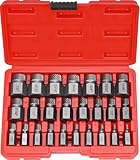 HATANSE 25-Teiliges Schraubenausdreher Set Profi Linksausdreher Set Bolzenausdreher-Set Screw Extractor mit Tragetasche zum Entfernen von Gebrochenen Bolzen, Schrauben, Steckschrauben