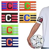 6 Stück Kapitänsbinde, Capitänsbinde Fußball Elastic Armbinde Verstellbare Größe Elastische Spielführerbinde Klettverschluss Kapitänsbinde Für Erwachsene Herren Kinder Teamsportzubehör