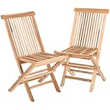 Raburg Gartenstuhl 2er Set ANJA in Natur, Teak Holz Klappstuhl-Set, feingeschliffenes, naturbelassenes Teak, langlebig, leicht & robust, exklusiver Klappmechanismus