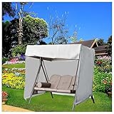 Hollywoodschaukel Abdeckung 3 Sitzer Waterproof，Windproof, UV-Resistant, Heavy Duty Für Hollywoodschaukel Dachbezug für Rasen, Garten, Party ,Gray-223*152*183cm