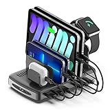 Alxum 60W USB C Ladestation für Mehrere Geräte,6 Ports USB Ladestation mit 15V/2.4A,Multi Ladestation Schnellladestation mit PD 45W&20W Kompatibel Telefone,Tablet,Kindle