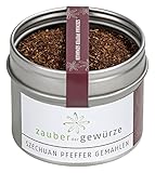 Zauber der Gewürze Szechuan Pfeffer gemahlen, Szechuanpfeffer handgepflückt mit exotischem Duft und zitroniger Note - idealer Begleiter der asiatischen Küche, Top-Qualität, 45 g