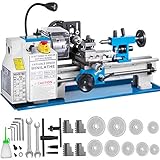 VEVOR Metalldrehmaschine 550W Mini Präzisions Drehmaschine 7x 14 Zoll Drehmaschine l Tischdrehmaschine 50-2500RPM Holzdrehmaschine 550W