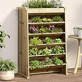 Homgoday STYLE855052 Pflanzgefäß für Kräuter mit 6 Ebenen, 69 x 40 x 101,5 cm, imprägniertes Kiefernholz