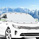 INSCN Frontscheibenabdeckung, Scheibenabdeckung Auto Winter 9 Magnet Faltbare Windschutzscheibenabdeckung Große Auto Frontscheibe Abdeckung für Schnee EIS Frost Staub Sonne UV-Schutz(157 x 126cm)