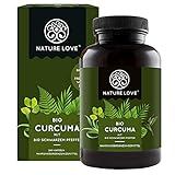 NATURE LOVE Bio Curcuma (240 Kapseln) - Curcumin & Piperin - laborgeprüft, hochdosiert, vegan, in Deutschland hergestellt