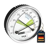 TFA Dostmann Analoges Thermometer Hygrometer mit Metallring, 45.2024, Luftfeuchtigkeitsmessgerät, mit Komfortzonen, deutsches Familienunternehmen, Temperatur innen, mehrfarbig