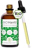 Wolfsbacher Bio Hanföl für Hunde und Katzen 100ml I Mit Omega 3 & 6, kaltgepresst 100% Bio aus Deutschland - Als Futteröl, Barf Öl, DE-ÖKO-060