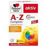 Doppelherz A-Z Complete - Langzeit-Vitamine - 23 Vitamine, Mineralstoffe & Spurenelementen PLUS Lutein - 120 DEPOT-Tabletten