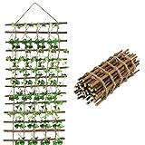 GREENKING Rankgitter aus Weidenzweige für Wand Kletterpflanzen 30×200cm, Holz Rankhilfe mit Juteschnur für den Garten, Balkon und Terrasse Pflanzgitter Rankhilfe Rankleiter