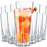 KONZEPT Cocktailgläser Set 12er 330ml, Trinkgläser Spülmaschinenfest, Geriffelte Gläser für Cocktails, Wasser, Saft, Mojito, Longdrinkgläser