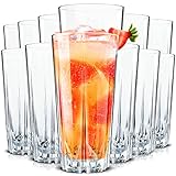 Konzept 11 -Cocktailgläser Set 12er 330ml, Trinkgläser Spülmaschinenfest, Geriffelte Gläser für Cocktails, Wasser, Saft, Mojito, Longdrinkgläser
