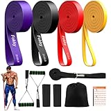 Fokky Resistance Bands Set mit 4 Widerstandsstufen, Fitnessbänder mit Türanker, Griffen, Schutzhülle, Tragetasche und Trainingsanleitung, Widerstandsbänder für Stretching/Yoga/Fitness/Krafttraining