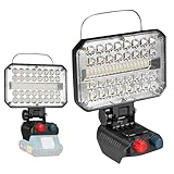 Akku Lampe Für Makita 18V, Kabellose Led Arbeitsleuchte Akku mit 100 ultrahellen LED-Perlen, Tragbarer LED Strahler Akku Scheinwerfer, Flutlichter Baustellen Lampe mit Typ C und USB-Aufladung