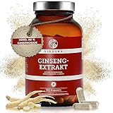 QIDOSHA® Ginseng Kapseln hochdosiert mit 80% Ginsenosiden, 180 Kapseln im Apothekerglas, original Roter Panax Ginseng C.A. Meyer, roter Ginseng Kapseln hochdosiert, deutsche Fertigung, ohne Füllstoffe