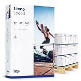 inapa Drucker-/ Kopierpapier tecno Speed: 80 g/m², A4, 25.000 Blatt, weiß - schnell und staufrei drucken