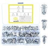60 Pcs Hohlraum Metallanker, M4 M5 M6 Hohlraumdübel Set, Jack Nuts Petal Nuts Hohlwanddübel, Spreizdübel Metall Hohlwandanker Schwerlast für Dünne Wände Hohltüren Hohlraumbefestigung