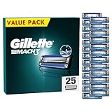 Gillette Mach3 Rasierklingen, 25 Ersatzklingen für Nassrasierer Herren mit 3-fach Klinge