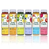 LiveFresh Probierpaket Wellness Säfte | 6 Schonend Kaltgepresste Säfte | Mit Superfruits & Wichtigen Vitaminen | Ohne Zucker & Zusätze | inkl. 1,50€ Einwegpfand (6 x 250ml)