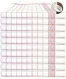 MTEXT Geschirrtücher Halbleinen, 50% Baumwolle 50% leinen, 50x70 cm, 10er Set (Rot)