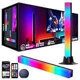 Meewata RGB Lightbar Funktioniert mit Alexa, Gaming Lampe, Fernseher Beleuchtung per App und Fernbedienung, Musik Sync, Timer, Ambiente Lampe für Schreibtisch Monitor Zimmer Feiertage
