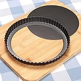 Sinnsally Quicheform,28cm Tarteform mit Hebeboden,Tarte Form Antihaftbeschichtete Quiche Tortenboden Obstkuchenform Tortenbodenform Obstbodenform Tortenform Torte Tart Pan Tortenpfannen Quichepfanne