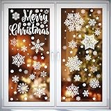 275 Fensterbilder Weihnachten Selbstklebend, Moxled Schneeflocken Fensterdeko Weihnachten, Wiederverwendbar Statisch Haftende PVC Aufkleber für Fenster Tür Winter Schneeflocken Weihnachtsdeko