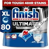 Finish Ultimate Infinity Shine Spülmaschinentabs – Geschirrspültabs für Tiefenreinigung, Fettlösekraft und Glanz mit Schutzschild – 80 Finish Caps