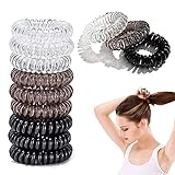 9 Stücke Dreifarbiges Telefonkabel Haargummis Set, Spiral-Haargummis Telefonkabel Haarband Pferdeschwanz-Halter, Elastische-Haargummis Haarband für Damen und Mädchen