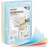 com-four® 30x Wischtuch - Wiederverwendbare Reinigungstücher für Küche, Bad und Haushalt - Mehrzweck-Lappen in 3 Farben - waschbares Putztuch (030 Blatt - 30x40cm - 3 Farben)