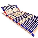 stabiler Lattenrost 100% BUCHE Lattenrahmen - Kopfteil verstellbar - SCHULTERFRÄSUNG, 7 Zonen, 42 Federleisten, Härte-Regulierung, Mittelgurt - VARIO SLEEP BEST 42® unmontiert (80x200cm)