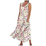 Kleid Damen Sommerkleid Damen Lang Etuikleid Damen Elegant Kleider Damen Sommer Elegante Kleider Damen Kleid Festlich Damen Kleid Schwarz Damenkleider Festlich Kleider Damen Festlich（2-Pink,5XL）