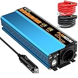 1000w Spannungswandler 12v Auf 230v Reiner Sinus Wechselrichter mit 1 EU-Steckdose und 2 USB Autoladegerät Power Solar Inverter DC AC Umwandler Stromwandler