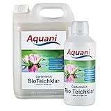 Aquani Bio Teichklar 1.000ml Gartenteich natürlicher Teichklärer für klares Wasser im Teich 100% natürliche Inhaltsstoffe effektive chemiefreie Teichpflege ideal für Koi und Schwimmteich