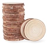 Timburst Holzscheiben 36 Stücke, 7-8cm Baumscheiben, ohne LöChern Holzplatte Rund,Holz Scheiben Zum Basteln-20 M Seile für Tischdeko, Deko Hochzeit MittelstüCke Weihnachten Dekoration