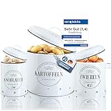 IDEALTASTIC® Premium Kartoffel Aufbewahrungsbox [3 Stück] I Vielseitiges Kartoffeltopf Set mit 360° Belüftungssystem für mehr Frische I Ideal für Zwiebel Aufbewahrung & Kartoffel Aufbewahrung