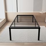 Chezisam 45,7 cm hochstabile Stahlstruktur-Bettgestell, Twin XL, robuste Plattform-Matratzenunterseite, kein Boxspringbett erforderlich, Bettgestell mit Stauraum unter dem Bett, einfache Montage