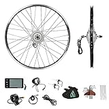 YOSE POWER Elektrofahrräder Hub Motor Front Wheel 36V250W 28' Fahrrad E-Bike Conversion Kit 28 Zoll Silber mit LCD Display