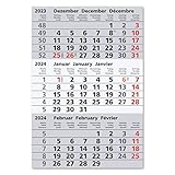 Truento Kalendarium (magnetisch) für 2 Jahre (2024 & 2025) - passend für 3-Monats-Tischkalender Edelstahl