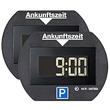 2X Park Lite elektronische Parkscheibe Digitale Parkuhr schwarz mit offizieller Zulassung vom KBA - 2 Stück Spar Set