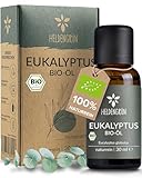 Heldengrün® BIO Eukalyptusöl [100% NATURREIN] - Erfrischt Atemwege - Echtes Eukalyptus Öl für Aromatherapie & Kosmetik, Ätherisches Öl, Eucalyptus Oil