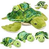 Aoriher Plüsch Schildkröte 12 Zoll mit 4 Stücke Kleine Mini Weicher Meer Stofftier Spielzeug Dekokissen für Geburtstag Dekoration