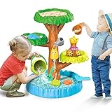 deAO Wasserspieltisch Kinder Outdoor Strand-Baum-Sand Und Wassertisch Strandspiel-Aktivitätsset Sommerspielzeug Sandkasten Wasserkasten Wassertisch für Kinder Gartenspielzeug Ab 3 Jahren