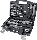 Amazon Basics Werkzeug-Set für den Haushalt, Stahllegierung, 32 Teile, Schwarz / Grau