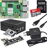 Raspberry Pi 5 16GB PCIe M.2 NVMe - Kit | Metallgehäuse | Active Cooler | M.2 NVMe SSD PCIe Board | USB-C 27W Netzteil | 64GB SD Karte | 4K Micro HDMI Kabel | Ideal für Home Assistant