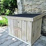 Paketbox aus Holz, groß, vollständig montiert, aus Holz, für den Außenbereich, behandelter Garten, Aufbewahrungsbox, wasserdicht, Türschwellen-Speicher für Kurier-Zustellfahrer