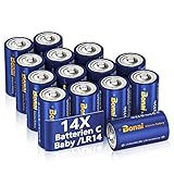 BONAI Longlife C Baby Batterien Alkaline 1,5V (14er-Pack) 7000mAh Hohe Kapazität Babyzellen Typ C-Alkalibatterien, 10 Jahre Haltbarkeitsdauer, Auslaufsicher LR14